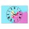Designart 'Pink And Blue Banana Large Modern Multipanel Wall Clock